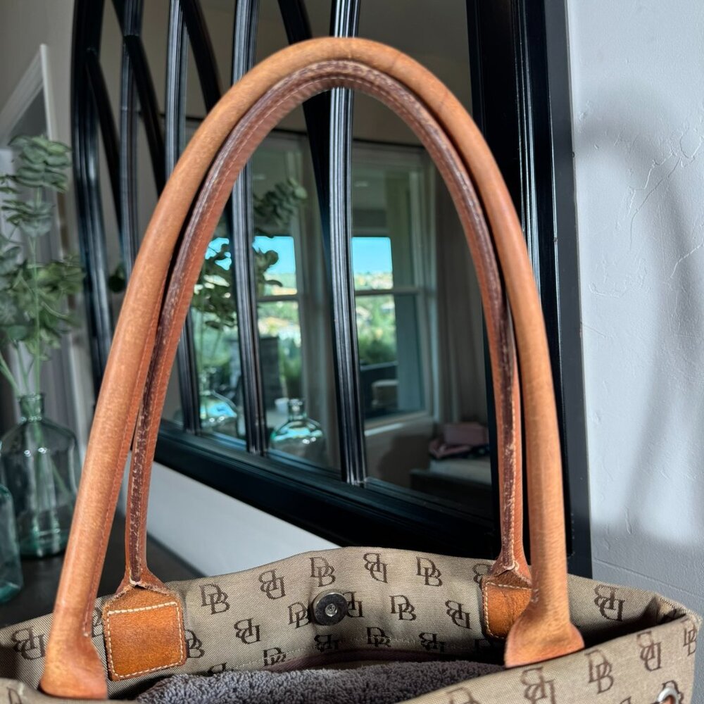 Dooney & Bourke Signature Monogram Tote Bag – Canvas & Leather - Picture 5 of 13